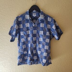 Vintage 50s Loop Collar Button Up Shirt